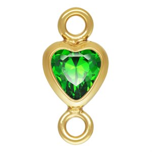 3.0mm Green 3A CZ Vertical Heart Bezel Connector