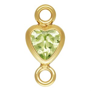 3.0mm Lime 3A CZ Vertical Heart Bezel Connector