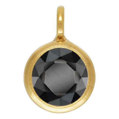 4.0mm Black CZ Drop w / Perpendicular Ring 4.0mm Black CZ Drop w / Perpendicular Ring