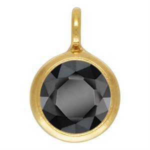 4.0mm Black CZ Drop w / Perpendicular Ring