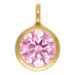 4.0mm Pink CZ Drop w / Perpendicular Ring