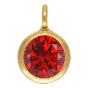 4.0mm Garnet CZ Drop w / Perpendicular Ring