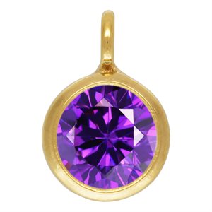 4.0mm Amethyst CZ Drop w / Perp Ring