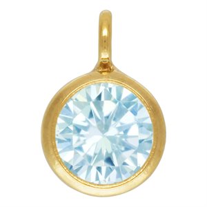 4.0mm Aquamarine CZ Drop w / Perp Ring