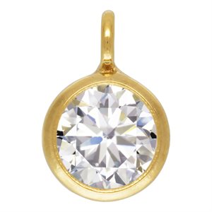 4.0mm White CZ Drop w / Perpendicular Ring