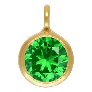 4.0mm Green CZ Drop w / Perpendicular Ring