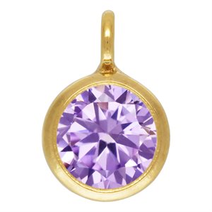 4.0mm Light Amethyst CZ Drop w / Perp Ring