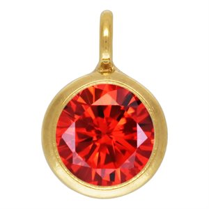 4.0mm Ruby CZ Drop w / Perpendicular Ring