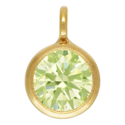 4.0mm Lime CZ Drop w / Perpendicular Ring 4.0mm Lime CZ Drop w / Perpendicular Ring