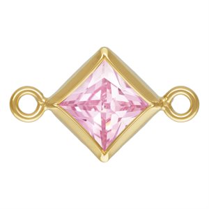 4.0mm Pink 3A CZ Square Bezel Connector