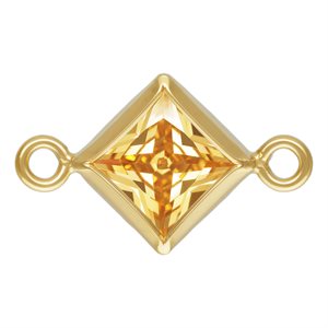 4.0mm Champagne 3A CZ Square Bezel Connector