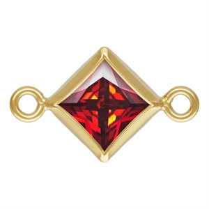 4.0mm Garnet 3A CZ Square Bezel Connector