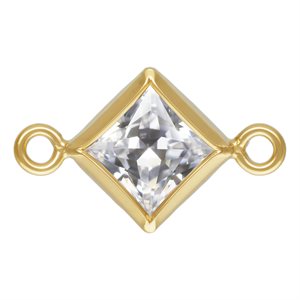 4.0mm White 3A CZ Square Bezel Connector