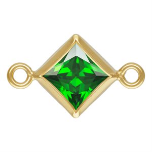 4.0mm Green 3A CZ Square Bezel Connector