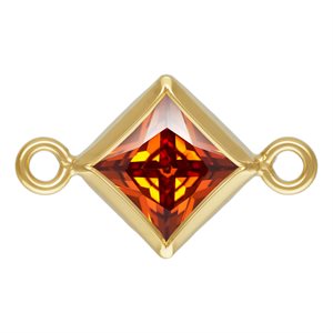 4.0mm Ruby 3A CZ Square Bezel Connector