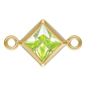 4.0mm Lime 3A CZ Square Bezel Connector