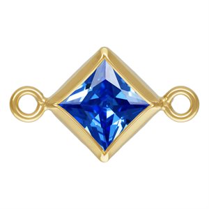 4.0mm Sapphire 3A CZ Square Bezel Connector