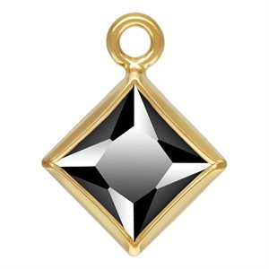 4.0mm Black 3A CZ Square Bezel Drop