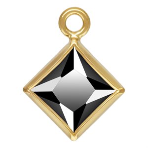 4.0mm Black 3A CZ Square Bezel Drop