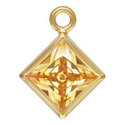 4.0mm Champagne 3A CZ Square Bezel Drop