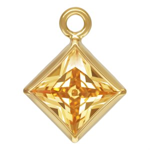 4.0mm Champagne 3A CZ Square Bezel Drop