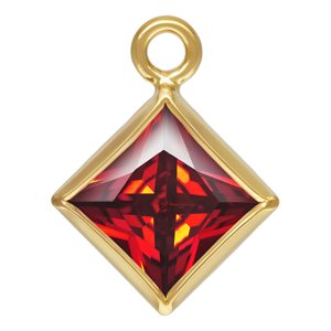 4.0mm Garnet 3A CZ Square Bezel Drop
