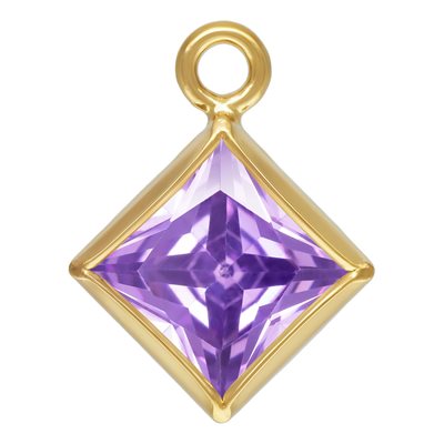 4.0mm Light Amethyst 3A CZ Square Bezel Drop