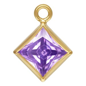 4.0mm Light Amethyst 3A CZ Square Bezel Drop