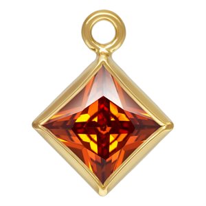 4.0mm Ruby 3A CZ Square Bezel Drop