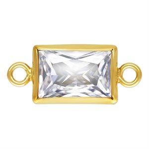 4.0x6.0mm White 3A CZ Rectangle Bezel Connector