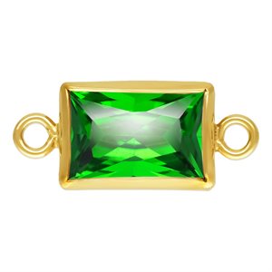 4.0x6.0mm Green 3A CZ Rectangle Bezel Connector