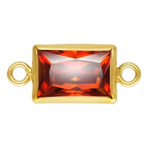 4.0x6.0mm Ruby 3A CZ Rectangle Bezel Connector