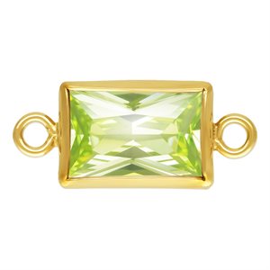 4.0x6.0mm Lime 3A CZ Rectangle Bezel Connector