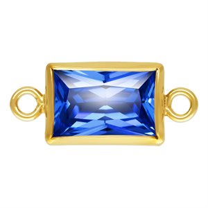 4.0x6.0mm Sapphire 3A CZ Rectangle Bezel Connector