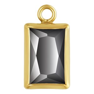 4.0x6.0mm Black 3A CZ Rectangle Bezel Drop