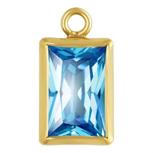 4.0x6.0mm Swiss Blue 3A CZ Rectangle Bezel Drop