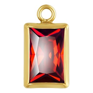 4.0x6.0mm Garnet 3A CZ Rectangle Bezel Drop