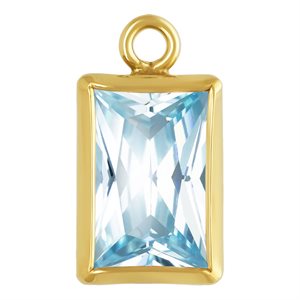 4.0x6.0mm Aquamarine 3A CZ Rectangle Bezel Drop