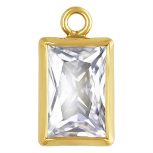 4.0x6.0mm White 3A CZ Rectangle Bezel Drop