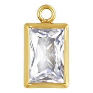 4.0x6.0mm White 3A CZ Rectangle Bezel Drop