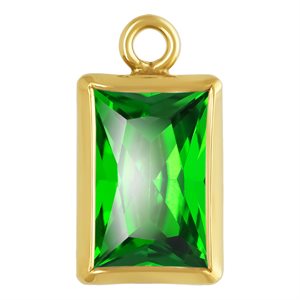 4.0x6.0mm Green 3A CZ Rectangle Bezel Drop