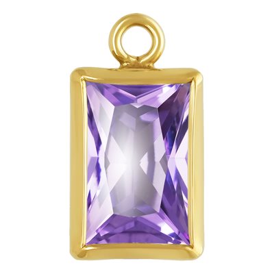 4.0x6.0mm Light Amethyst 3A CZ Rectangle Bezel Drop