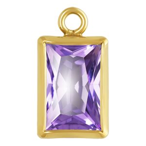 4.0x6.0mm Light Amethyst 3A CZ Rectangle Bezel Drop