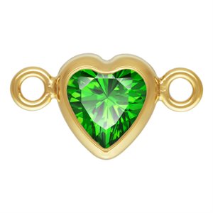 4.0mm Green 3A CZ Horizontal Heart Bezel Connector