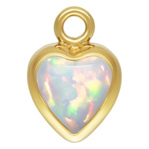 4.0mm White Bello Opal Heart Bezel Drop