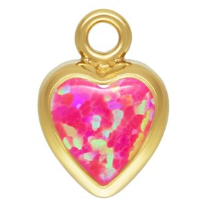 4.0mm Hot Pink Bello Opal Heart Bezel Drop
