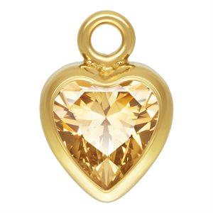 4.0mm Champagne 3A CZ Heart Bezel Drop