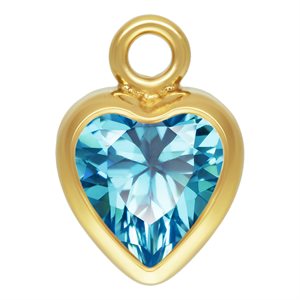 4.0mm Swiss Blue 3A CZ Heart Bezel Drop