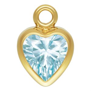 4.0mm Aquamarine 3A CZ Heart Bezel Drop