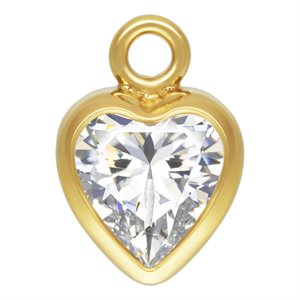 4.0mm White 3A CZ Heart Bezel Drop